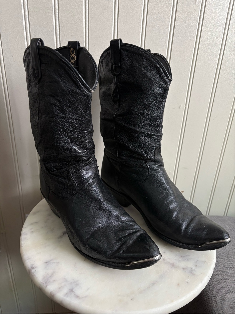 Vintage Dingo Leather Western Cowgirl Boots Women’s 6.5 Black Southwestern Boho